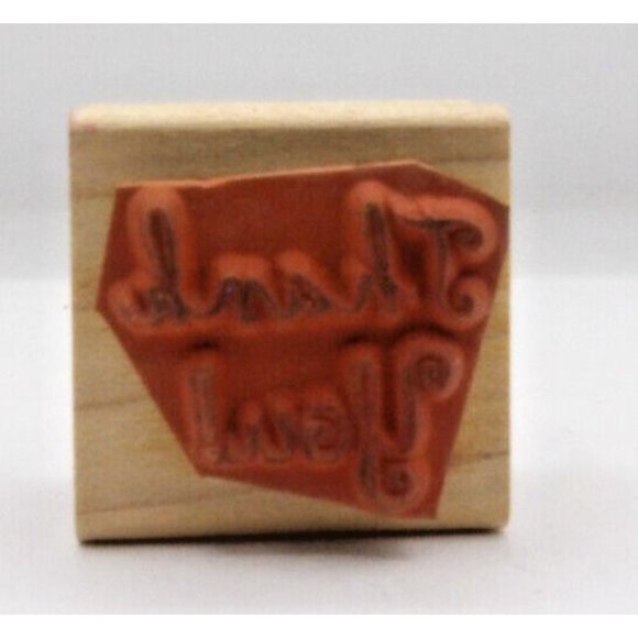 Stamp "Thank You" in Script Stampin' Up! ©2000 Wood/Rubber 1 "x 1" - Picture 2 of 4